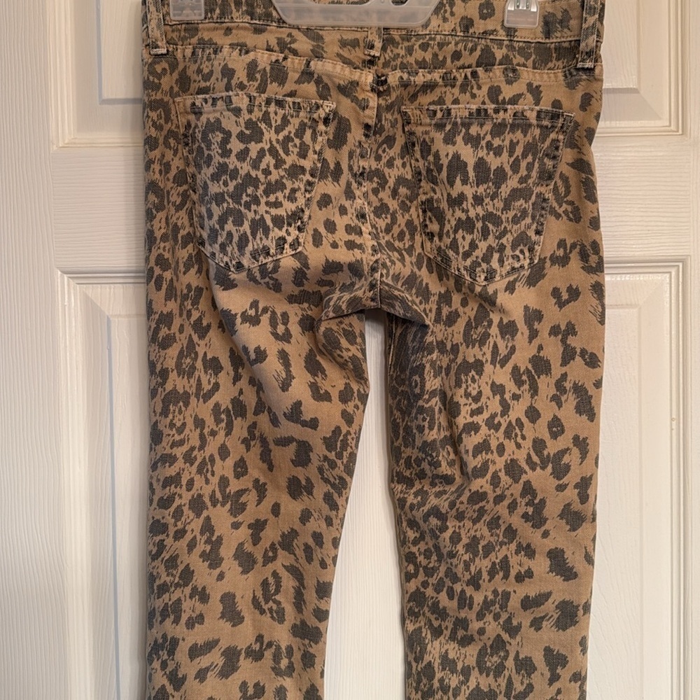 Current/Elliott Ankle Cropped Jeans Leopard Print Fall Autumn celebrity style - Picture 11 of 12